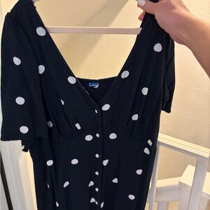 Old Navy Black and White Polka Dot Dress